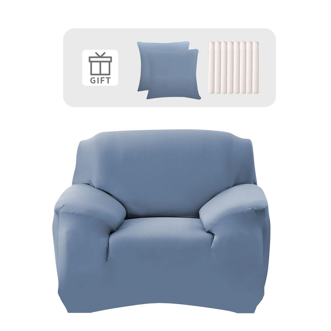 Lydevo Sofabezug 1 Sitzer Stretch Sofahusse Elastischer Sofabezug Spandex Sofa Überzug mit 2 Kissenb