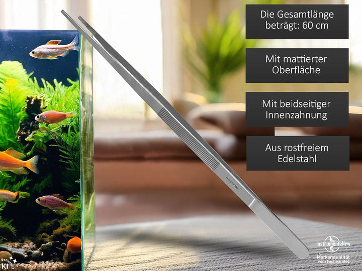 Aquarium Pinzette Gerade Futterpinzette Pflanzenpinzette 9 cm bis 60 cm (60,0 cm), 60,0 cm