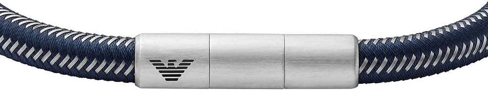 EMPORIO ARMANI Herrenarmband aus Edelstahl mit Magnetverschluss blau, blau