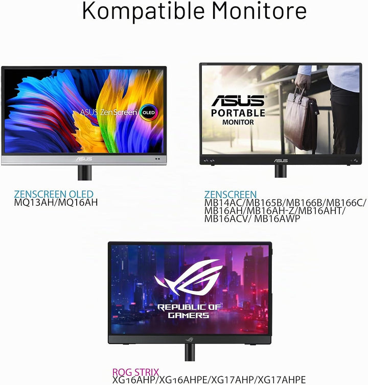 ASUS ZenScreen Ständer MTS02D – Ergonomischer Ständer für tragbare Monitore, Neigung, Drehgelenk, Hö