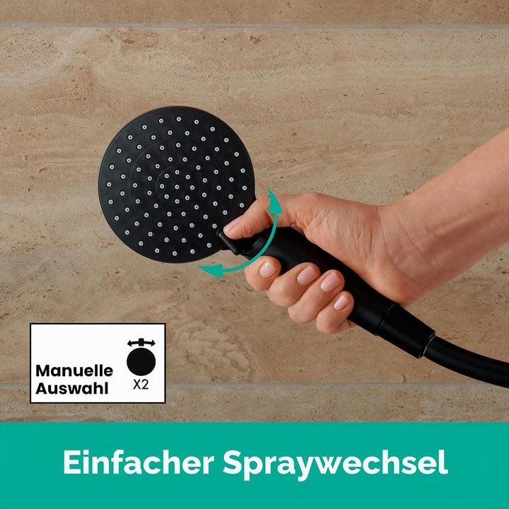 hansgrohe Duschset Vernis Blend, Duschkopf mit Duschschlauch und Duschstange 0,65m, Handbrause mit 2