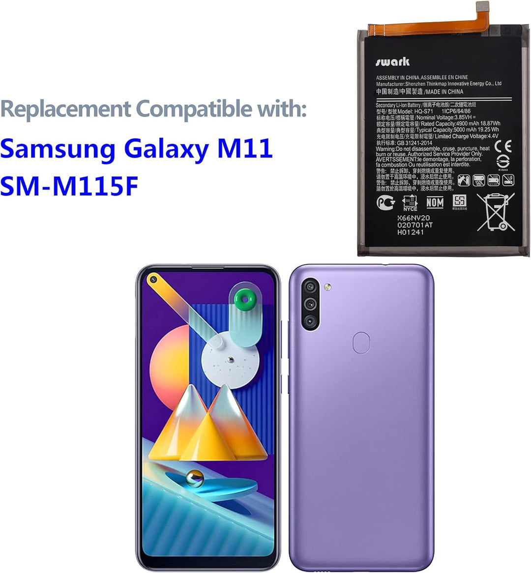 Swark Akku HQ-S71 Kompatibel mit Samsung Galaxy M11 SM-M115F M115F with Tools