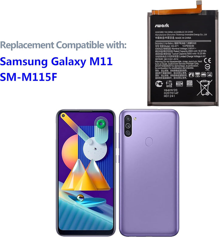 Swark Akku HQ-S71 Kompatibel mit Samsung Galaxy M11 SM-M115F M115F with Tools