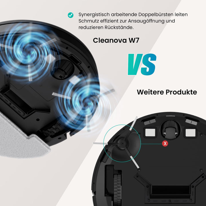 Vexilar W7 Saugroboter mit Wischfunktion 3 in 1, Staubsauger Roboter mit Anti-Haar-Wicklungs-Saugdüs