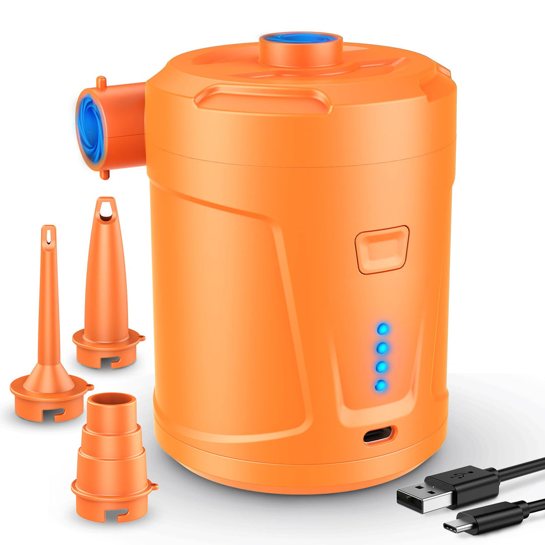 Elektrische Luftpumpe,5200mAh Wiederaufladbare Akku Luftpumpe Planschbecken Pool Kinder,Mini Luftpum