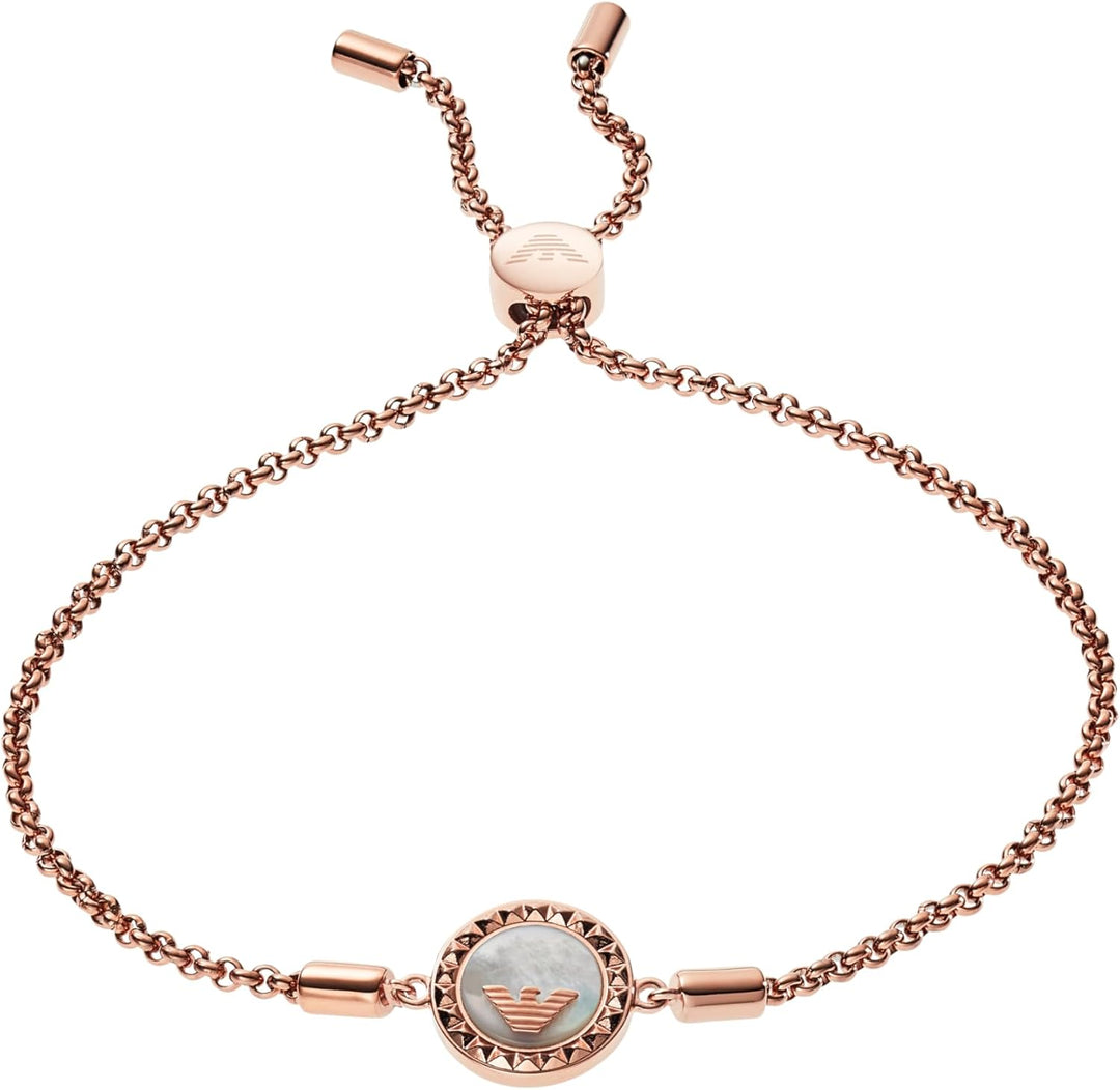 Emporio Armani Armband Für Frauen, Länge: 165-235mm / Grösse: 12X12X3mm Rose Gold Edelstahlarmband,