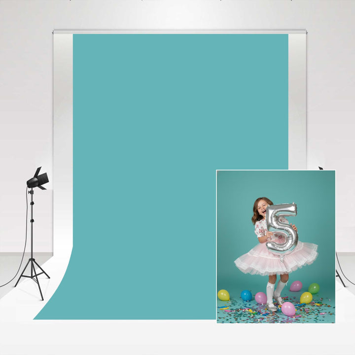 Kate Fotohintergrund für Fotografen, 1,5 x 2,2 m, Cyan, Mikrofaser, Keine Krease, Hintergrund für pr