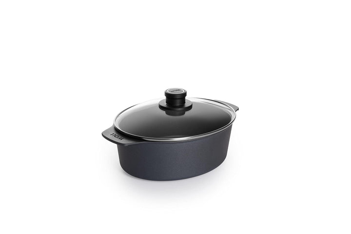 Woll Diamond Lite Bräter mit Glasdeckel in Box, 27 x 22 cm, 9,5 cm hoch, 3,7 Liter - Geeignet für Ce