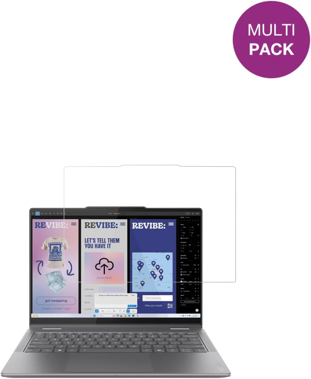 dipos I 2x Schutzfolie klar passend für Lenovo Yoga 7 2in1 14ILL10 Folie Displayschutzfolie, Ultra-D
