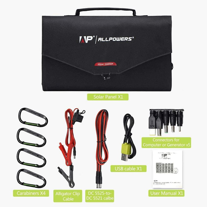 ALLPOWERS 100W Faltbares Solarpanel Tragbares Solarpanel Monokristalline Solarmodul Solarladegerät m