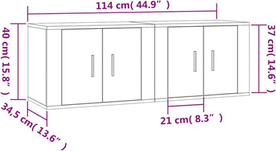 Tidyard TV Wandschrank 2 STK.Hängeschrank Fernsehschrank Wohnwand Anbauwand Schrankwand Fernsehtisch