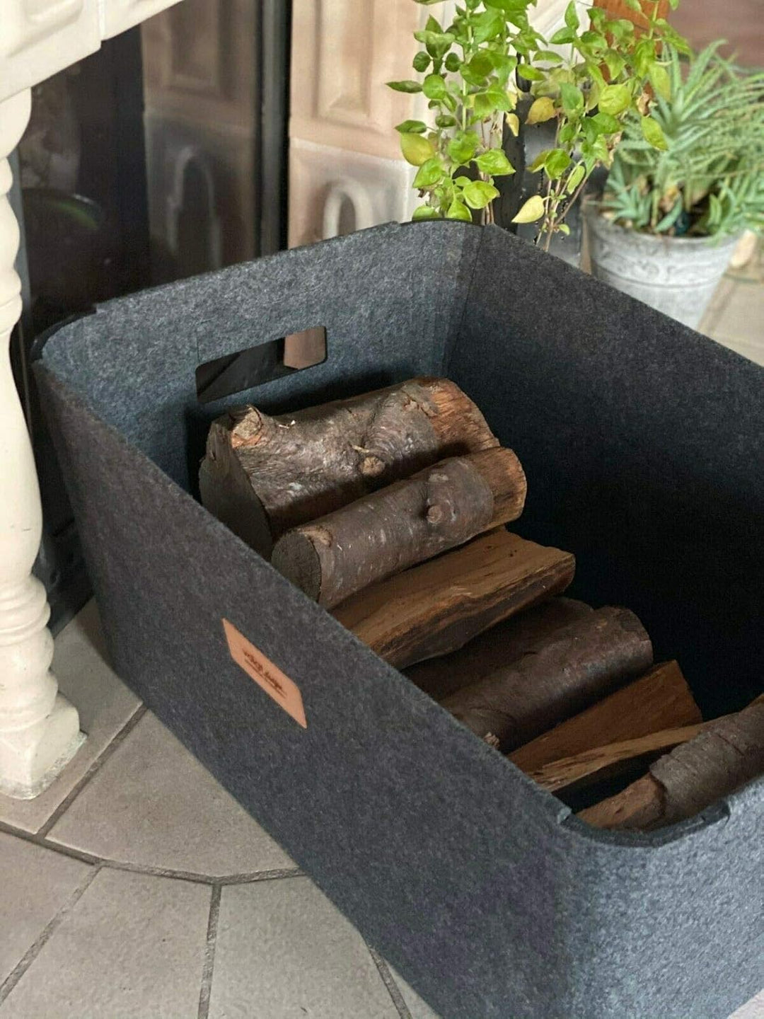 VOIGTdesign Einkaufskorb Filz Autokorb Holzkorb Tragekorb Kaminholzkorb Aufbewahrung (EK2 (klein)),