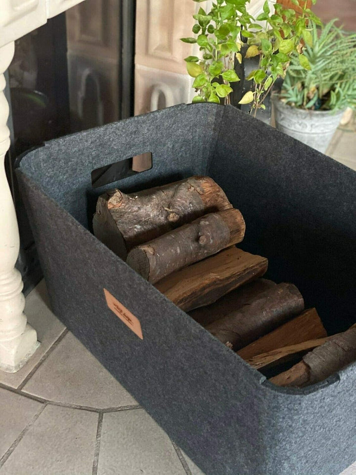 VOIGTdesign Einkaufskorb Filz Autokorb Holzkorb Tragekorb Kaminholzkorb Aufbewahrung (EK2 (klein)),