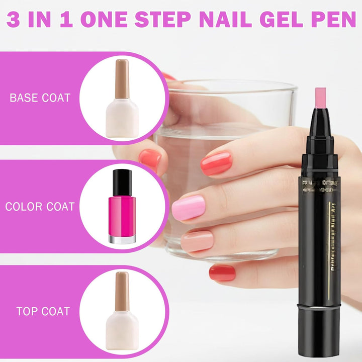 Schnell trocknende Nagellackstifte, 6er-Pack, 3-in-1-Gel-Nagelkunstmarker mit 6 verschiedenen Farben