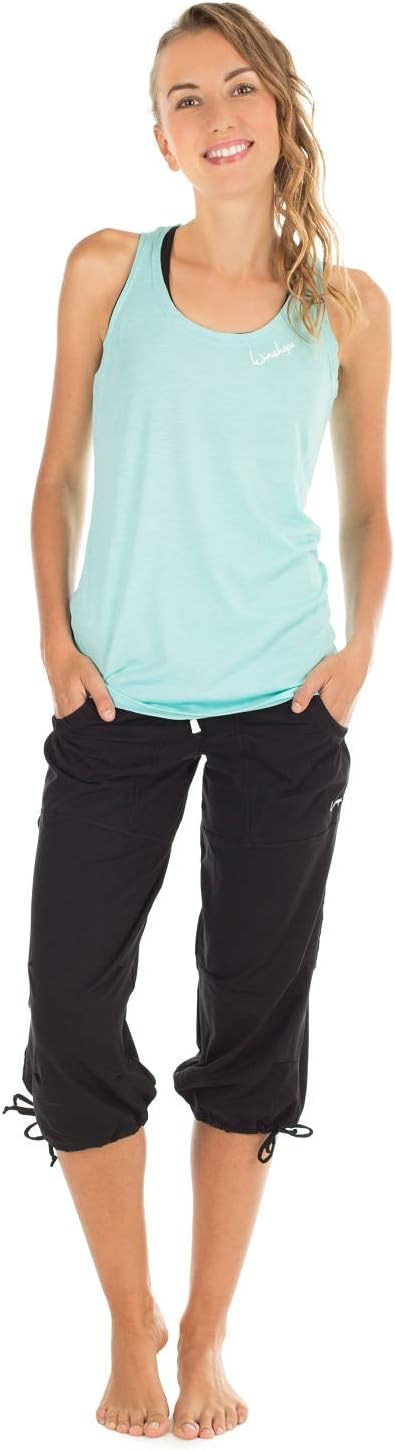 Winshape Damen “Feel good” ¾ Trainingshose WBE6 Dance Fitness Freizeit Sport L Schwarz, L Schwarz