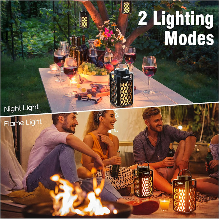 Blonbar Outdoor Bluetooth-Lautsprecher mit Flammenlicht, Outdoor Lautsprecher, Outdoor-Taschenlampe,