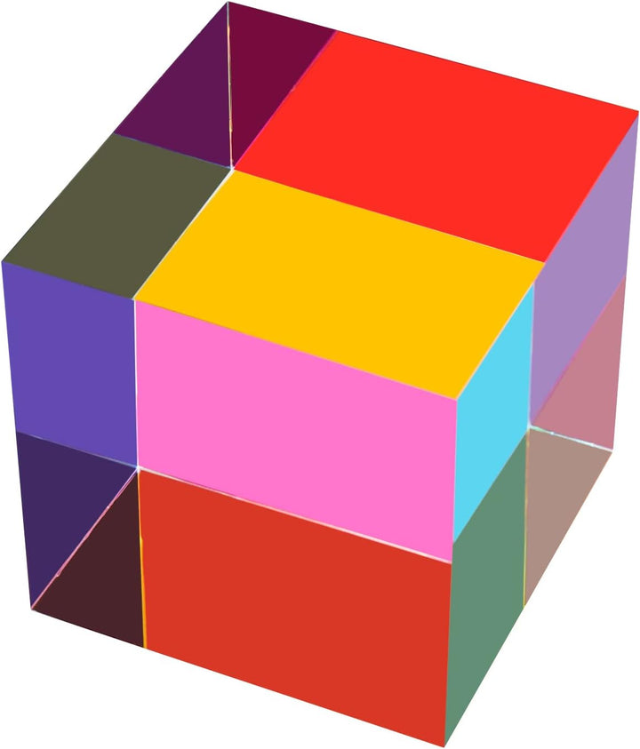 ECBANLI CMY Farbwürfel, 40 mm Acryl CMYcube würfel Prisma, RGB Dispersions Farbphysik Spielzeug und