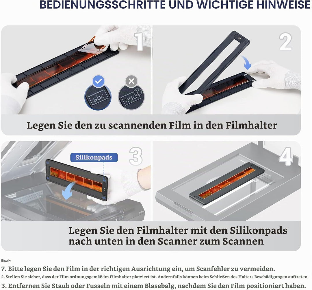 JJC 35mm Filmhalter Negativ Foto Scannen Maske Streifenhalter Abdeckung für Flachbett-Scanner mit Hi