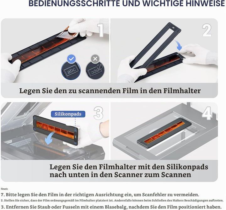 JJC 35mm Filmhalter Negativ Foto Scannen Maske Streifenhalter Abdeckung für Flachbett-Scanner mit Hi