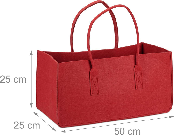 8 x Kaminholztasche aus Filz, tragbarer Feuerholzkorb, faltbarer Zeitungshalter HxBxT: 25 x 25 x 50