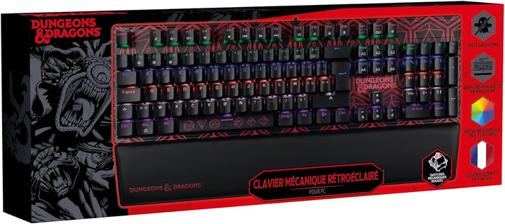 Konix Dungeons & Dragons Kabelgebundene mechanische Gaming-Tastatur AZERTY - Anti-Ghosting - 20 Lich