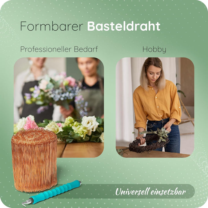 Novatool 1.000 Stück Rödeldraht mit Ösen 1,0 x 200mm Bindedraht verkupfert, robust & langlebiger Dri