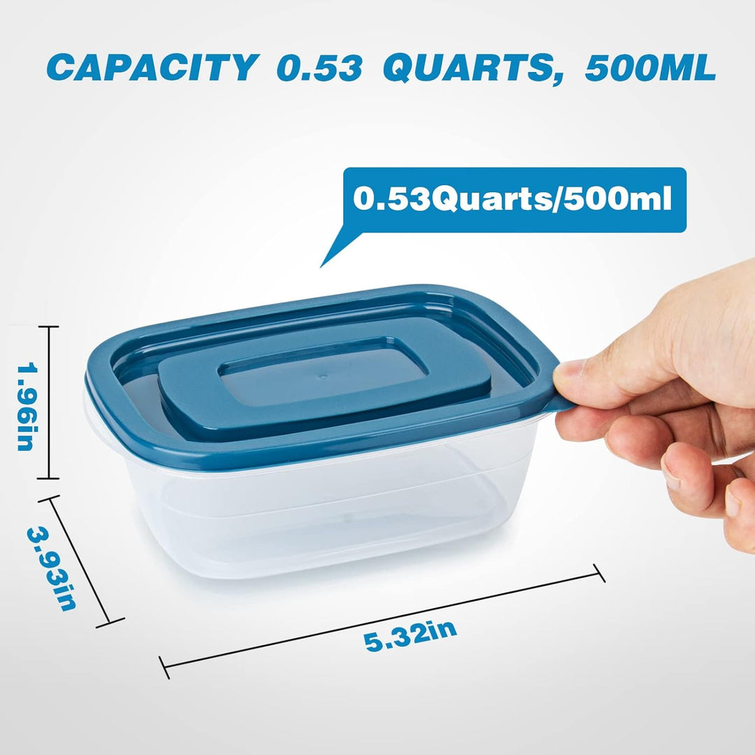 EFISH 20PCS Rechteck Kunststoff Portion Box Sets mit Deckel，Food Aufbewahrungsbox, Behälter Sets, Le