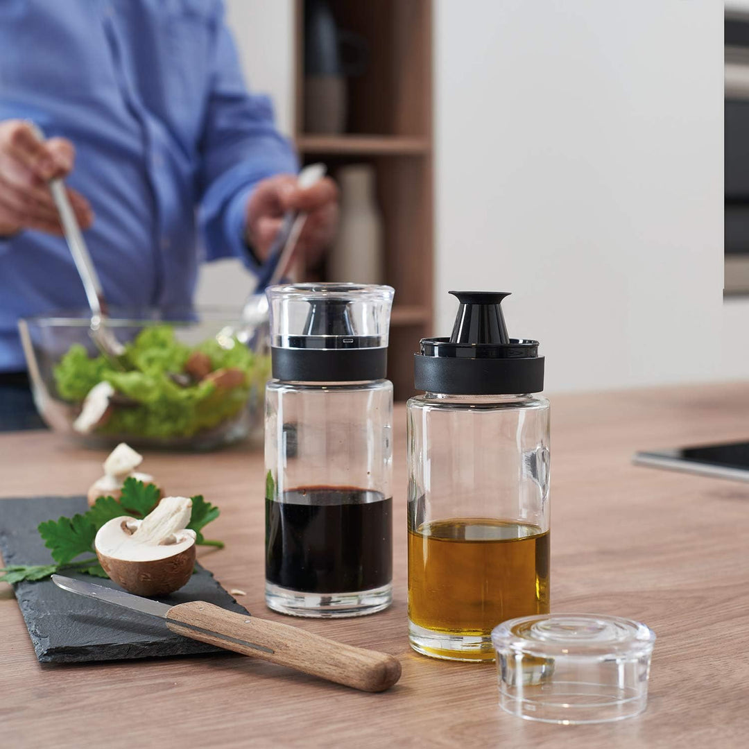 LEONARDO HOME Set 4tlg. Salz- und Pfefferstreuer mit Essig- und Ölflasche Cucina 4er Set Salz Pfeffe