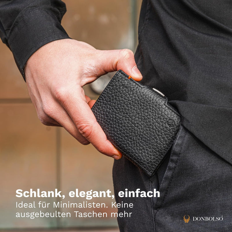 DONBOLSO Wallet NextGen Leder I Slim ohne Münzfach I Geldbeutel mit RFID Schutz I Kartenetui bis 11