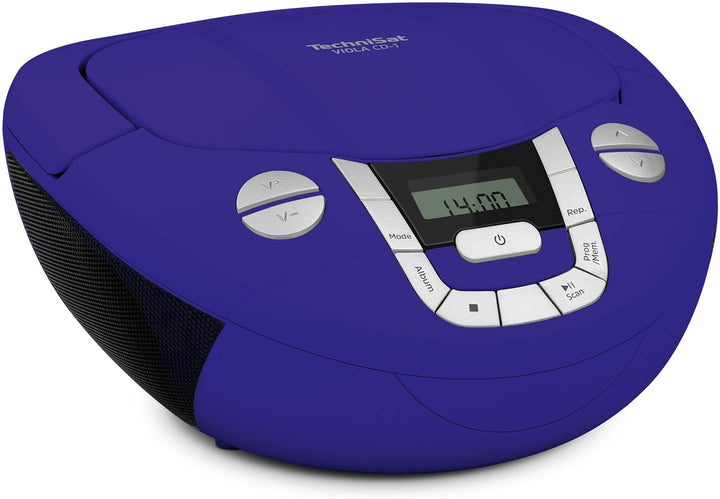 TechniSat Viola CD-1 - tragbarer Stereo CD-Player, Boombox mit praktischem Tragegriff (CD-Radio für