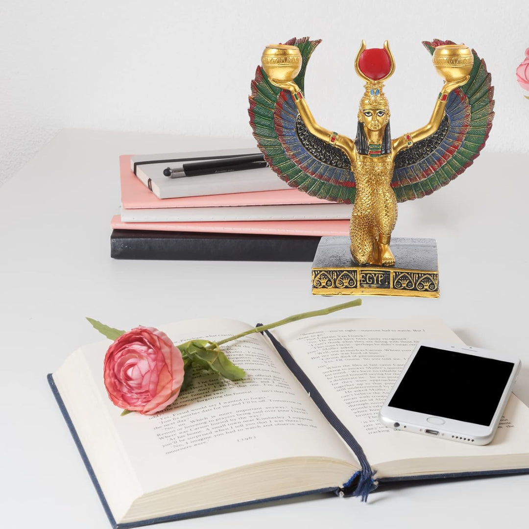 Garneck Ägyptische Göttin Isis Statue Gottheit Mythologie Isis Offene Flügel Figur Göttin Skulptur W