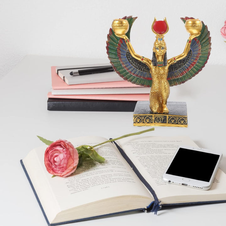 Garneck Ägyptische Göttin Isis Statue Gottheit Mythologie Isis Offene Flügel Figur Göttin Skulptur W