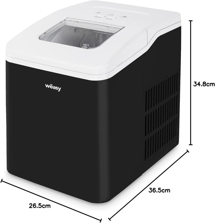 Wëasy KW12 Eiswürfelmaschine/ 12 kg Eiswürfel pro Tag / Sichtfenster / 2,2 Liter Wassertank / Wasser