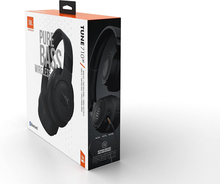 JBL Tune 710 BT – Faltbare Bluetooth Over-Ear Kopfhörer in Schwarz – Kabellose Ohrhörer mit JBL Pure