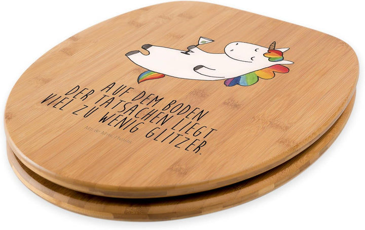 Mr. & Mrs. Panda Motiv WC Sitz Einhorn Cocktail - Geschenk, Toilette, Einhörner, Unicorn, WC-Sitz, G