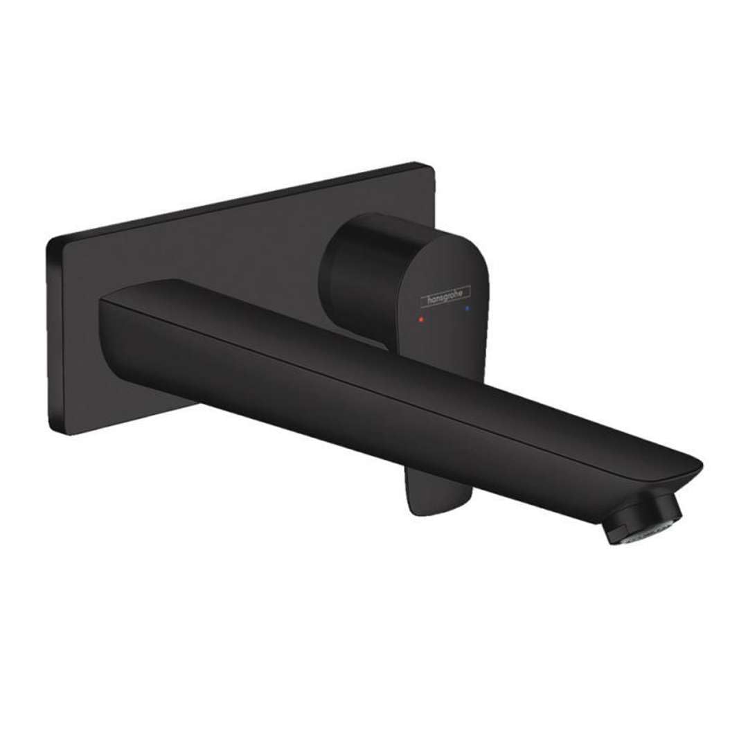 hansgrohe Wasserhahn Talis E Unterputz (Armatur mit Auslauf Länge 225mm für Wandmontage) Mattschwarz