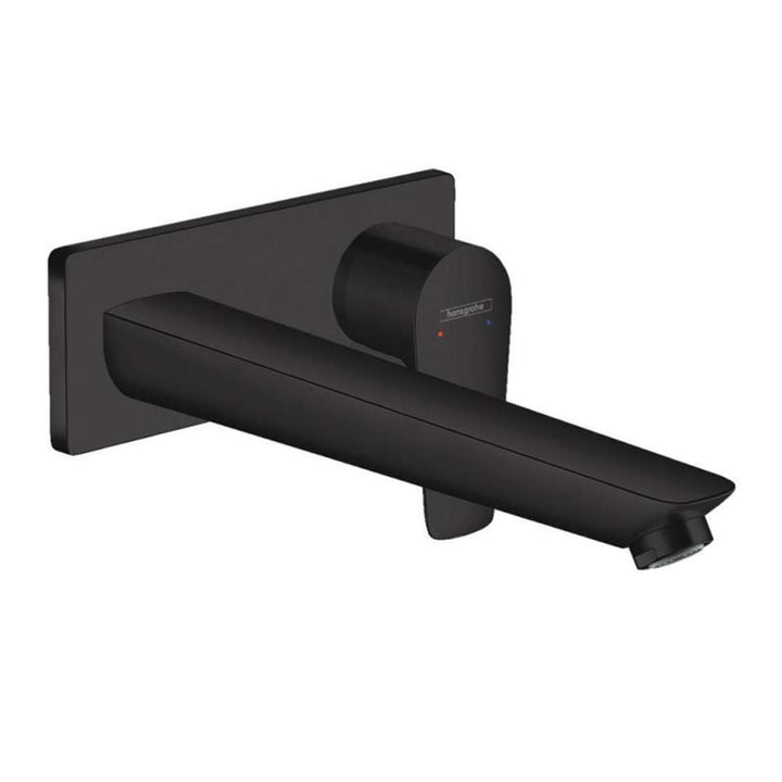 hansgrohe Wasserhahn Talis E Unterputz (Armatur mit Auslauf Länge 225mm für Wandmontage) Mattschwarz