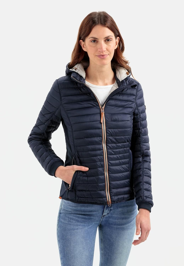 camel active Damen Steppjacke aus recyceltem Polyester 36 Dunkelblau, 36 Dunkelblau