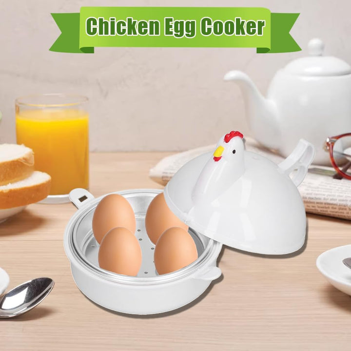 Mikrowellen Eierkocher, Eierkocher für Die Mikrowelle 4 Cup Egg Pan Hühnerform Mini Dampfkessel Eier
