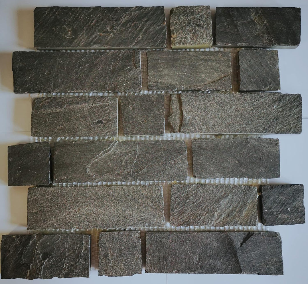 Mosaik Fliese Schiefer Naturstein anthrazit Black für BODEN WAND BAD WC DUSCHE KÜCHE FLIESENSPIEGEL