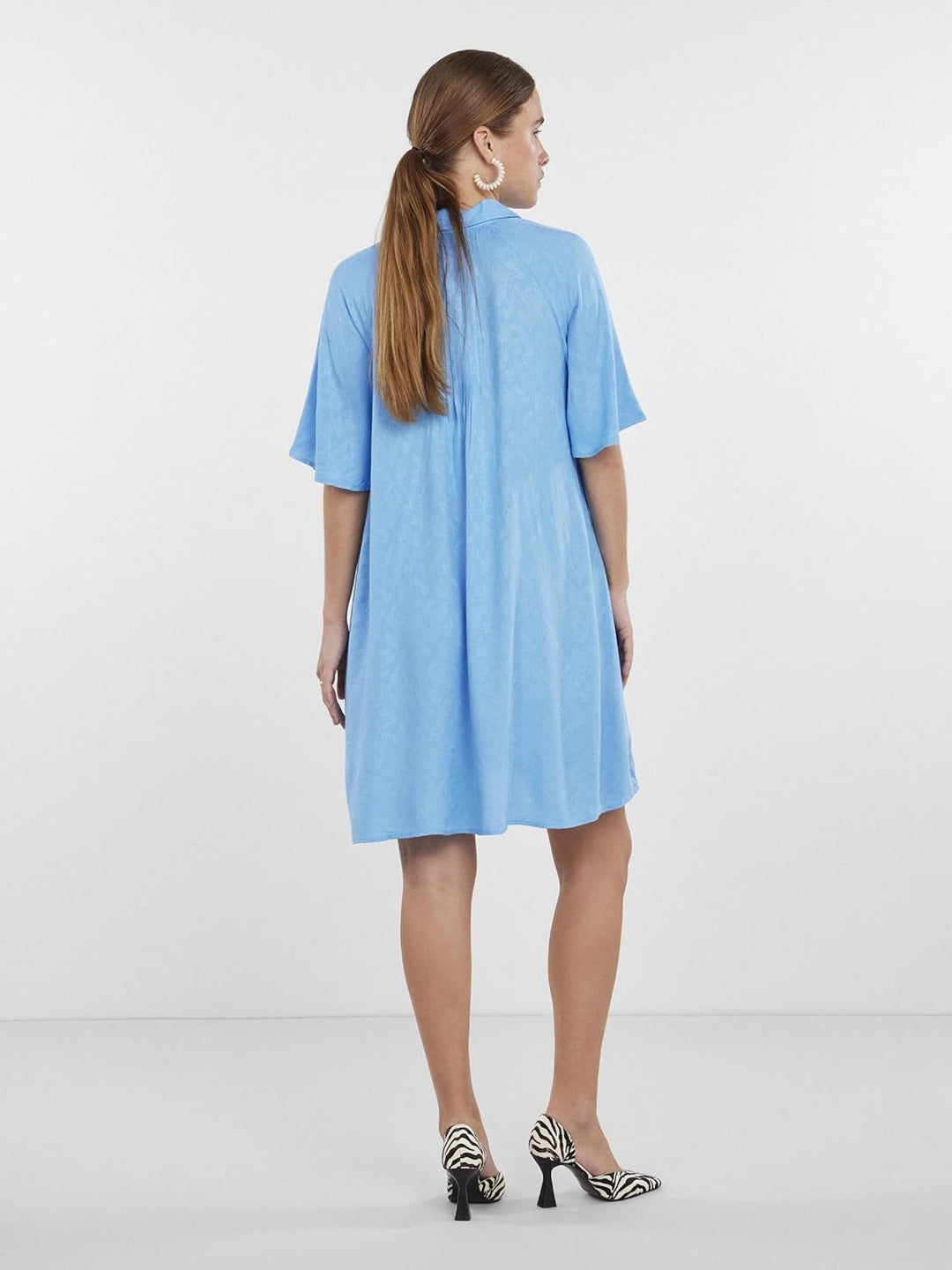 YAS Damen Kleid S Ethereal Blue, S Ethereal Blue