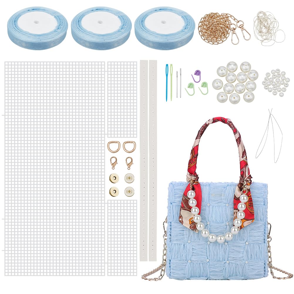 WADORN DIY Strick- Und Häkelhandtaschen-Sets, Handgefertigtes, Gewebtes Taschenherstellungs-Kreuzsti