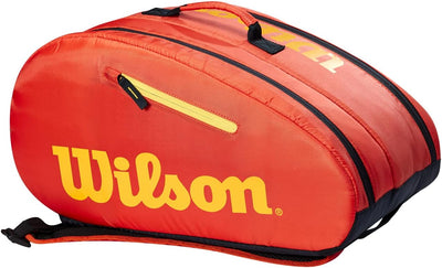 Wilson Padel-Tasche für Kinder und Jugendliche, Für bis zu 4 Schläger Orange / Yellow, Orange / Yell