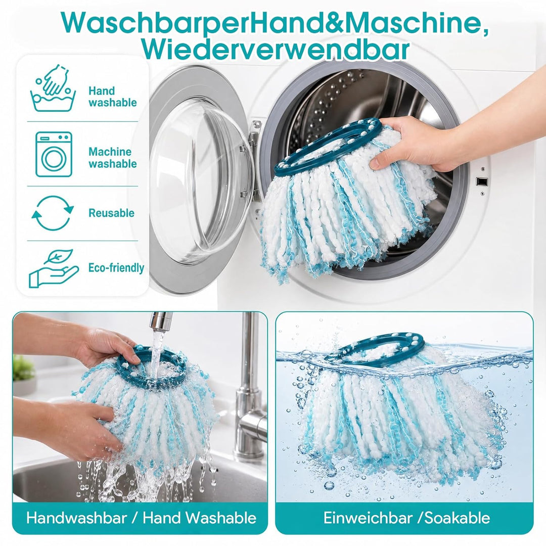5 Stück Mikrofaser Wischmop Ersatzbezug geeignet für Leifheit Clean Twist Disc Mop Micro Set/Clean T