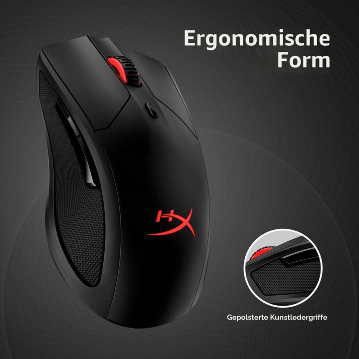 HyperX Pulsefire Dart – Kabellose RGB Gaming Maus, Softwaregesteuerte Anpassung, 6 Programmierbare K