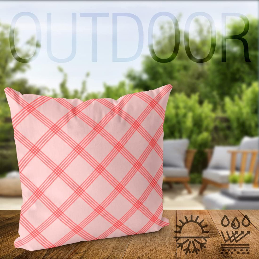 VOID Rosa Karos Kissenbezug Kissenhülle Sofakissen Kissen Deko Outdoor-Kissen Dekokissen, Kissen Grö