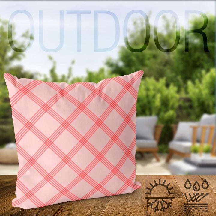 VOID Rosa Karos Kissenbezug Kissenhülle Sofakissen Kissen Deko Outdoor-Kissen Dekokissen, Kissen Grö