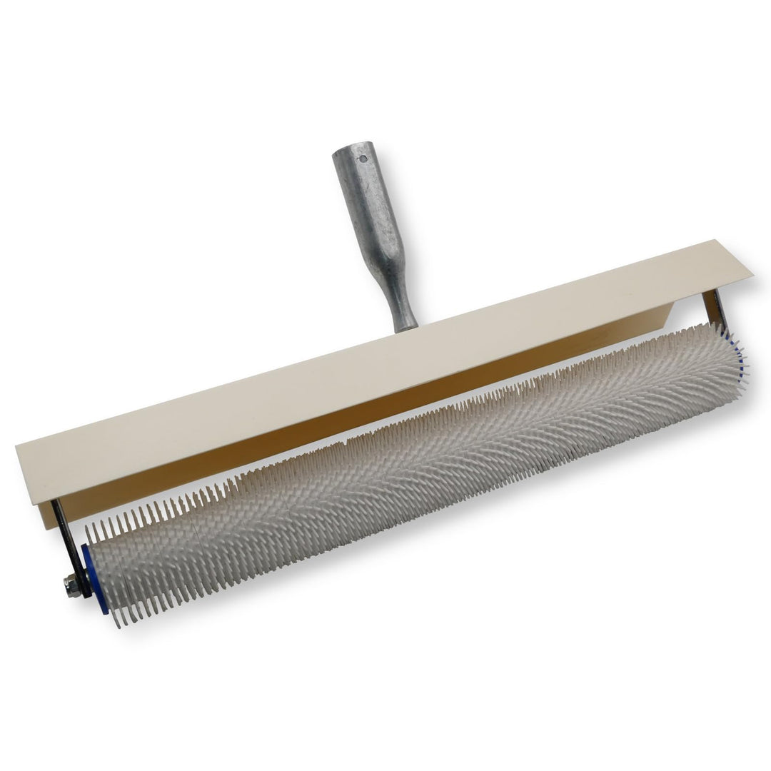 DEWEPRO Entlüfterrolle 50cm mit Spritzschutz - Stachellänge: 11mm - Stachlwalze, Igelwalze, Entlüftu