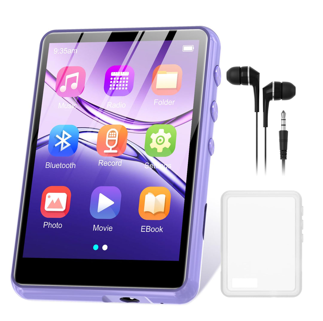 128GB MP3 Player Bluetooth 5.3, ZAQE 2.4" Full Touchscreen Tragbarer Sport MP3 Player,Eingebaute Hig