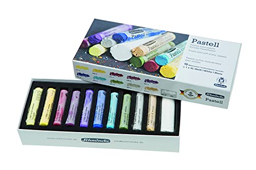 Schmincke – Pastell, Karton-Set mit 10 Farben + 1 x Weiss in XL, 77 751 097, Holzkasten mit 11 Paste
